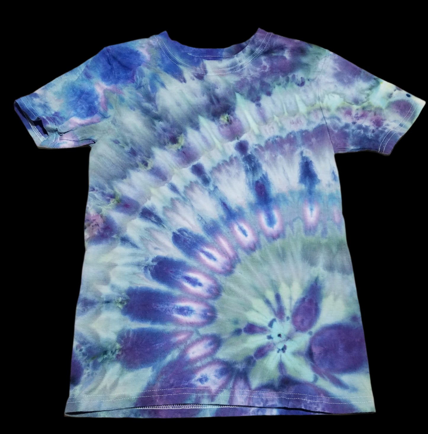 Youth Large Cotton T-Shirt - Blue Spiral