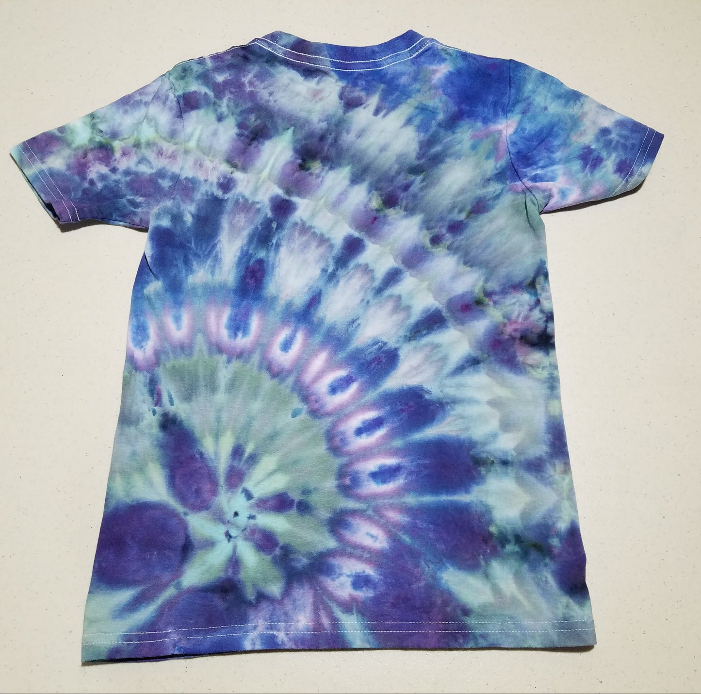 Youth Large Cotton T-Shirt - Blue Spiral