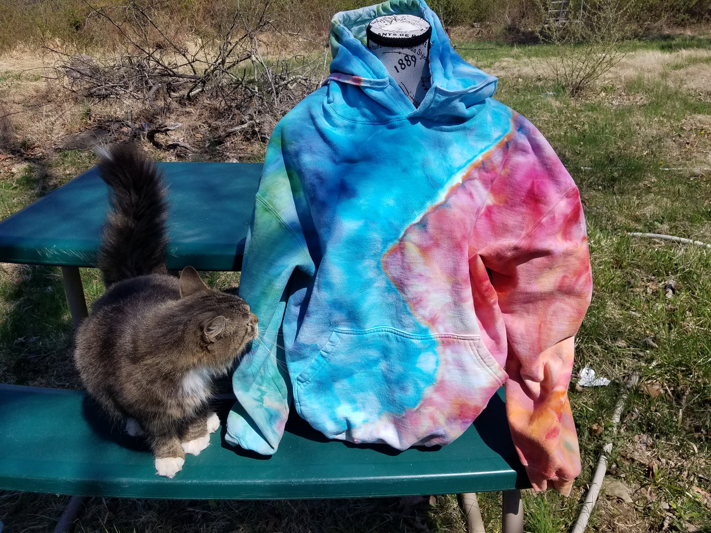 XL Hoodie - Green Blue Red Orange
