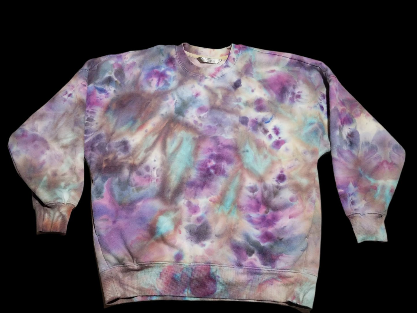 Medium Unisex Sweatshirt - Flowy Ice Dye Burnt Lollipop