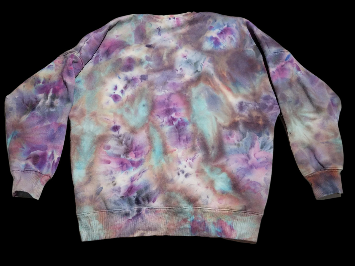 Medium Unisex Sweatshirt - Flowy Ice Dye Burnt Lollipop