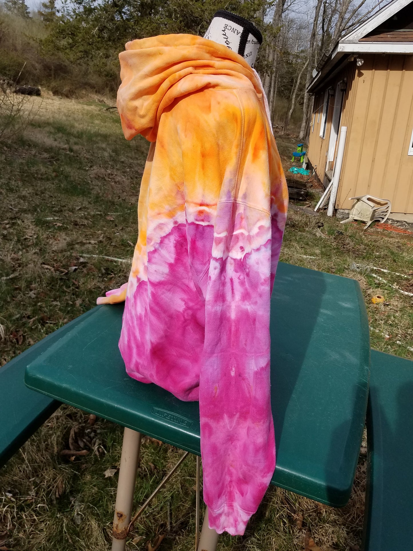 Large Tie-Dye Hoodie - Orange & Pink