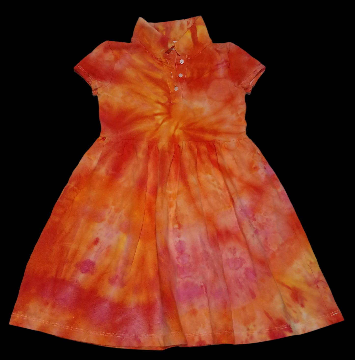 Small Kids Old Navy Dress - Orangey Pink Spiral