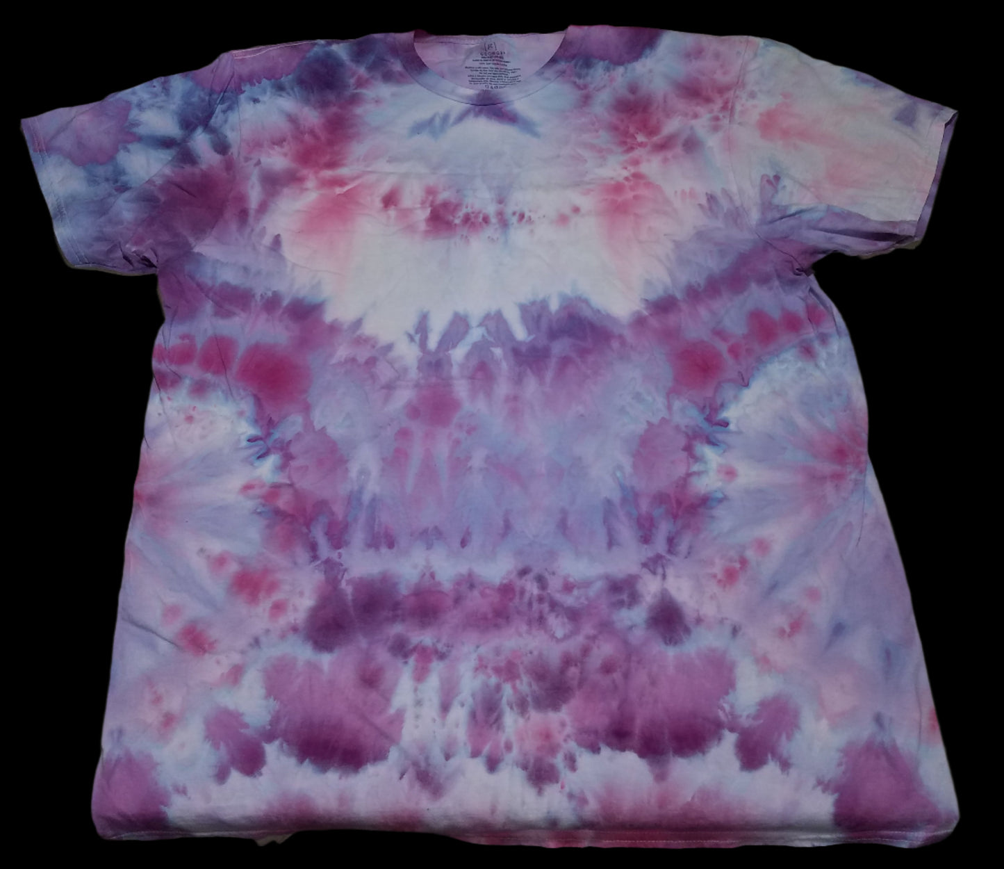 2XL Cotton T-Shirt - Purple Pink Flowy Side Spirals