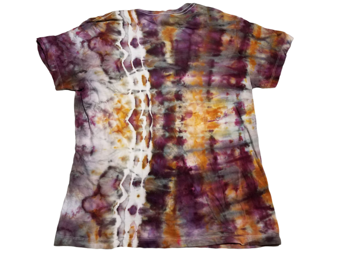 Large Woman's Softstyle - 3 Sinew Lines - Black Cherry Palomino Gold Ice Dye