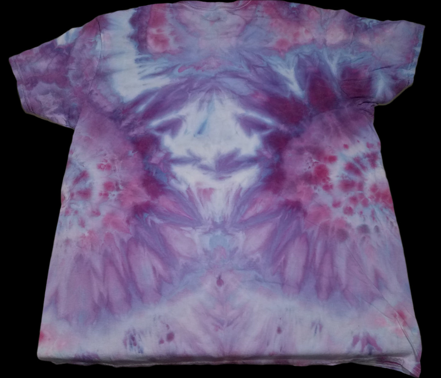 2XL Cotton T-Shirt - Purple Pink Flowy Side Spirals